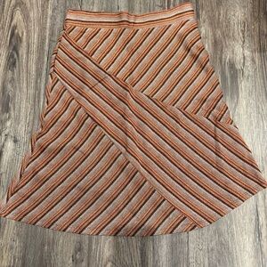 Forever 21 Striped Skirt in Orange and Brown